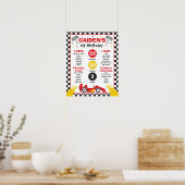 Poster Voiture de course 1er Anniversaire Fête Jalon (Cuisine)