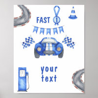 Voiture de course à l'aquarelle Premier anniversai