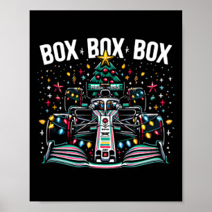 Poster Voiture de course Box Box Box Radio Appel Amusant