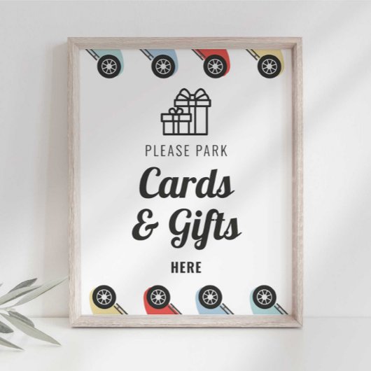 Poster Voiture de course Carte d'anniversaire et cadeaux