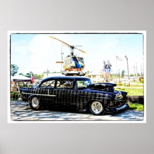 Poster Voiture de course Chevy POW-MIA 1955