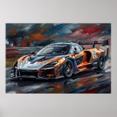 Poster Voiture de course supercar Orange GTR (Devant)