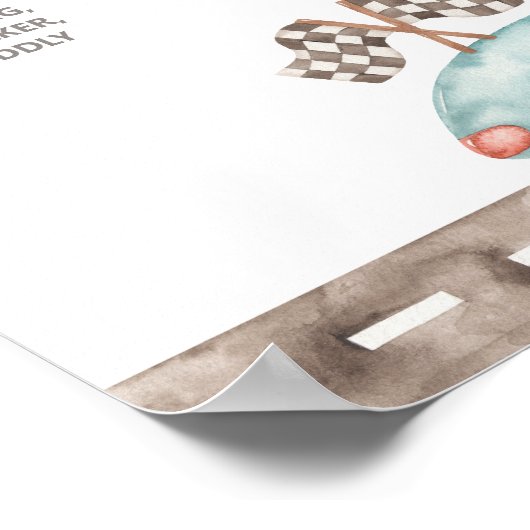 Poster Voiture de course - Symbole de l'étape (Coin)