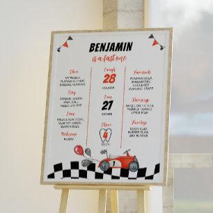 Poster Voiture de course vintage Anniversaire Fête de la