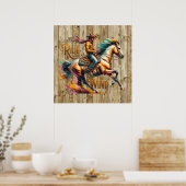 Poster Voiture de cow-boy occidental cool (Cuisine)