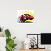 Poster Voiture de dessin animé (Bureau à domicile)