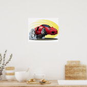 Poster Voiture de dessin animé (Cuisine)