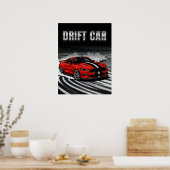 Poster Voiture de Drift Red Muscle (Cuisine)