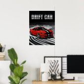 Poster Voiture de Drift Red Muscle (Bureau à domicile)