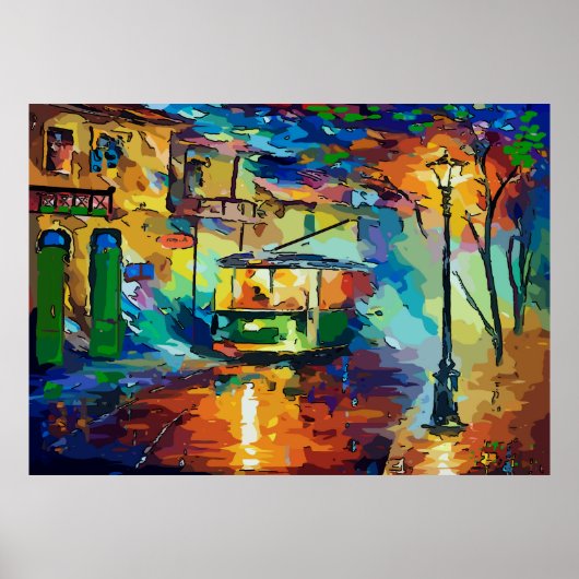 Poster Voiture de flux Abstraite (Devant)