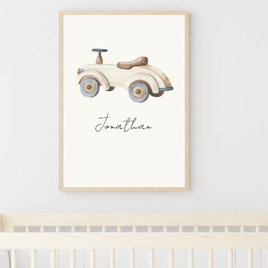 Poster Voiture de Jouet Vintage Personnalisable