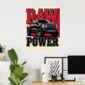 Poster 🏁 Voiture de performance noire - Force de l'autom (Bureau à domicile)
