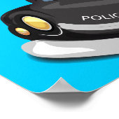 Poster Voiture de police et hélicoptère (Coin)