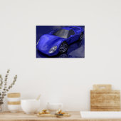 Poster Voiture de sport bleue (Cuisine)