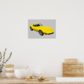 Poster Voiture de sport Corvette Stingray 1975 (Cuisine)