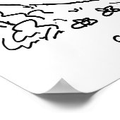 Poster Voiture de sport en campagne avec Hérisson (Coin)