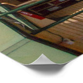 Poster Voiture de sport MGB bleu classique. (Coin)