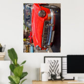 Poster Voiture de sport MGB rouge classique (Bureau à domicile)