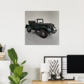 Poster voiture décapotable de style rétro démodé (Bureau à domicile)