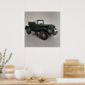 Poster voiture décapotable de style rétro démodé (Cuisine)