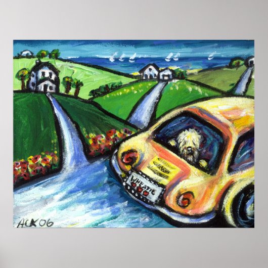 Poster voiture d'été sur le terrier (Devant)