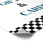 Poster Voiture et carte Course Signale Baby shower de voi (Coin)