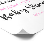 Poster Voiture Florale Rose Par Baby shower Rose Bienvenu (Coin)