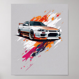 Poster Voiture murale Art Nissan