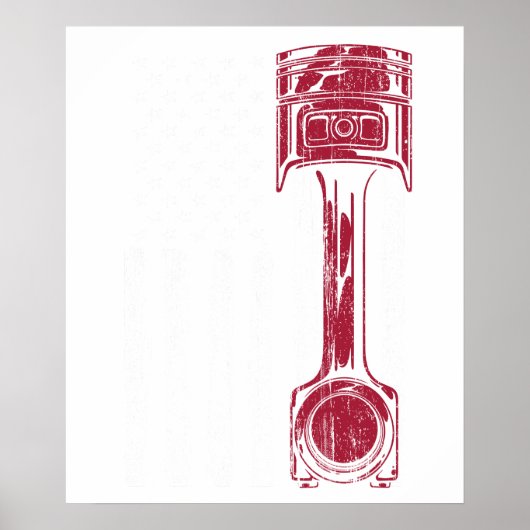 Poster Voiture Musclée à Piston Drapeau Américain (Devant)