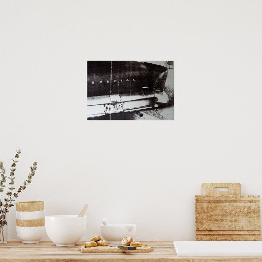 Poster Voiture noire et blanche (Cuisine)