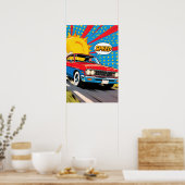 Poster Voiture Rapide Pop Art (Cuisine)