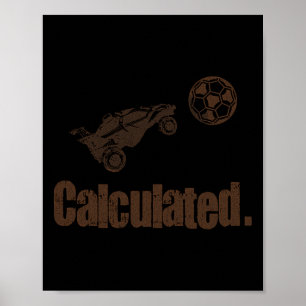 Poster Voiture RC de football de fusée rétro vintage calc