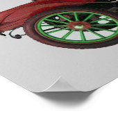 POSTER VOITURE RETRO ROUGE / RESTAURATION AUTO - AUTOMOBI (Coin)