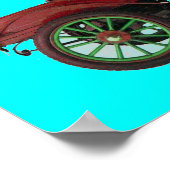 Poster VOITURE RETRO ROUGE / RESTAURATION AUTOMATIQUE - b (Coin)