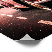 Poster Voiture rouge vintage avec légende Classy (Coin)