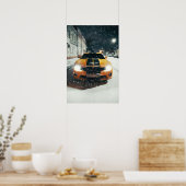 Poster Voiture sport Jaune Noir cool (Cuisine)