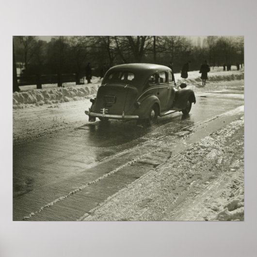 Poster Voiture sur la route (Devant)