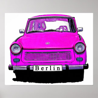Poster Voiture Trabant Rose