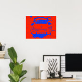 Poster Voiture Trabing et mur rouge/bleu Berlin (Bureau à domicile)