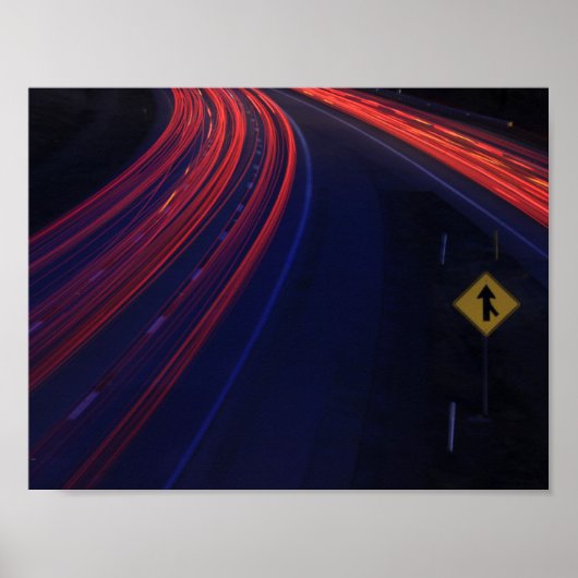 Poster Voiture Traces de signalisation (Devant)