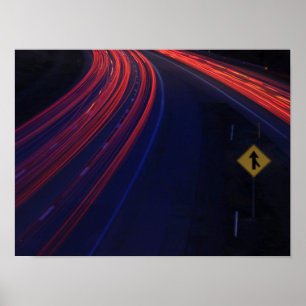 Poster Voiture Traces de signalisation