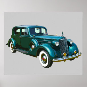 Poster Voiture verte de luxe de Packard