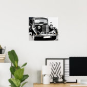 Poster Voiture Vintage (Bureau à domicile)