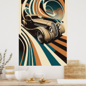 Poster Voiture Vintage (Cuisine)