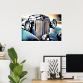 Poster Voiture Vintage (Bureau à domicile)
