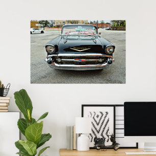 Poster Voiture vintage classique Black Bel Air