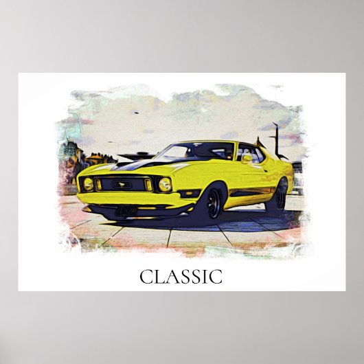 Poster *~* Voiture Vintage classique de muscle populaire (Devant)