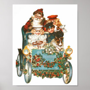 Poster Voiture Vintage   Noël du Père Noël
