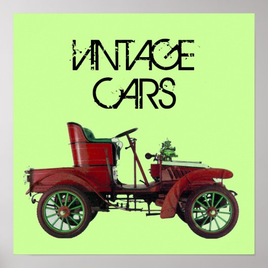 Poster VOITURE VINTAGE ROUGE /AUTO AUTO CLASSIQUE Vert (Devant)