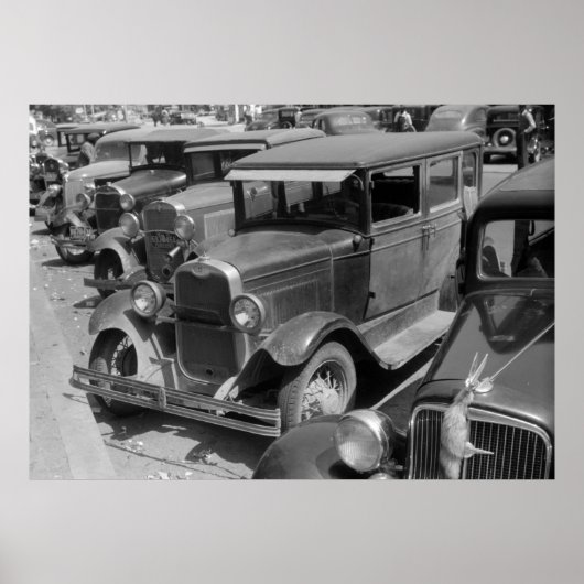 Poster Voitures classiques Greensboro, Géorgie années 194 (Devant)